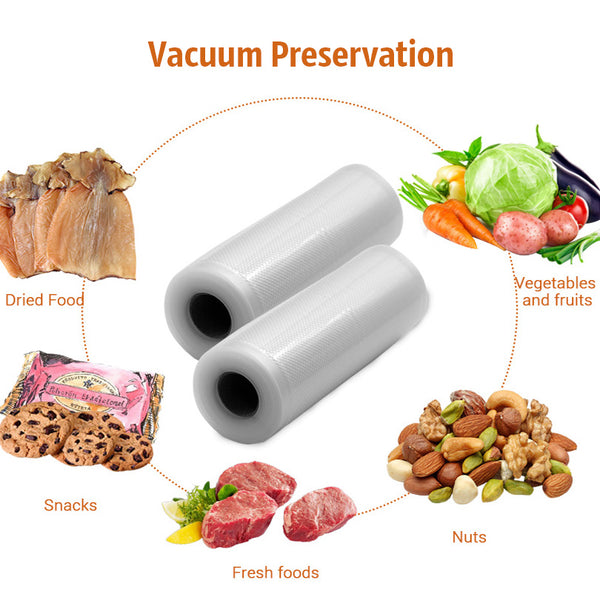 TINTON LIFE Kitchen Food Vacuum Bag Storage Bags For Vacuum Sealer Food Fresh Long Keeping 12+15+20+25+28cm*500cm 5 Rolls/Lot