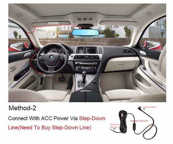 E-ACE Full HD 1080P Car Dvr Camera Auto 4.3 Inch Rearview Mirror Digital Video Recorder Dual Lens Registratory Camcorder