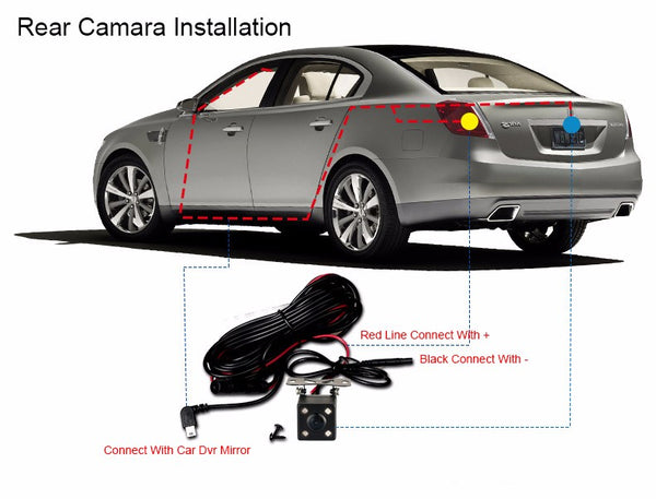 E-ACE Full HD 1080P Car Dvr Camera Auto 4.3 Inch Rearview Mirror Digital Video Recorder Dual Lens Registratory Camcorder