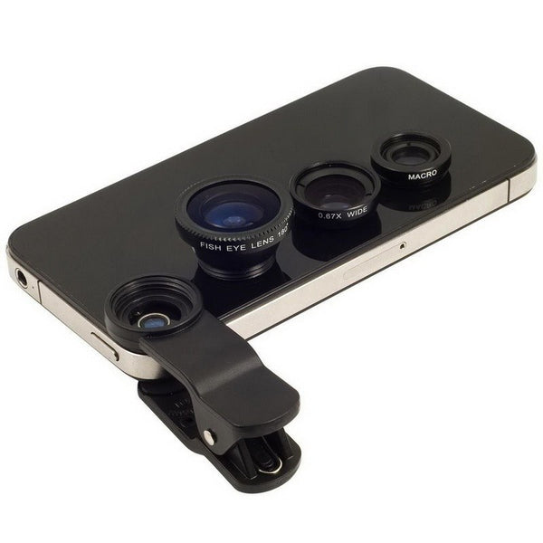 Crouch 3 in 1 Wide Angle Macro Fisheye Lens Kit + Clip Smartphone Mobile Phone lenses Fish Eye for iPhone 6 6s 7Plus Camera L