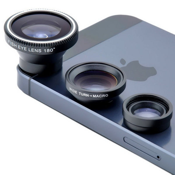 Crouch 3 in 1 Wide Angle Macro Fisheye Lens Kit + Clip Smartphone Mobile Phone lenses Fish Eye for iPhone 6 6s 7Plus Camera L