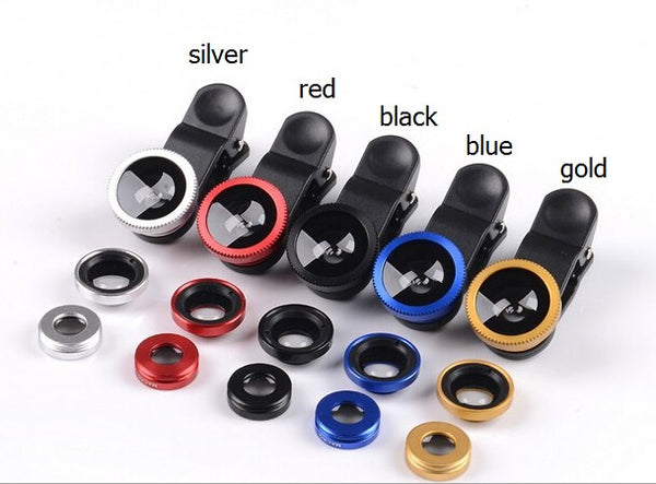 Crouch 3 in 1 Wide Angle Macro Fisheye Lens Kit + Clip Smartphone Mobile Phone lenses Fish Eye for iPhone 6 6s 7Plus Camera L