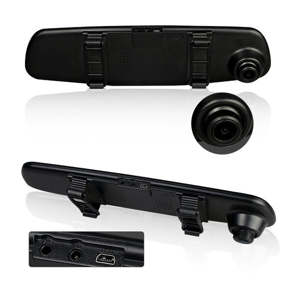 E-ACE Full HD 1080P Car Dvr Camera Auto 4.3 Inch Rearview Mirror Digital Video Recorder Dual Lens Registratory Camcorder