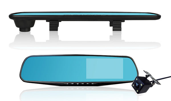 E-ACE Full HD 1080P Car Dvr Camera Auto 4.3 Inch Rearview Mirror Digital Video Recorder Dual Lens Registratory Camcorder