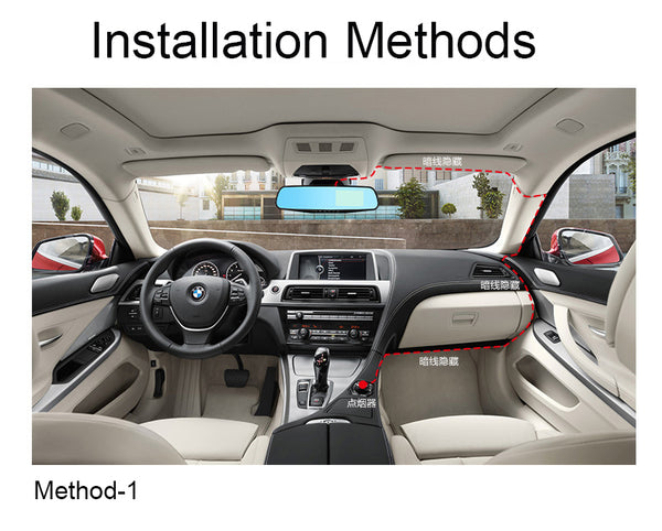 E-ACE Full HD 1080P Car Dvr Camera Auto 4.3 Inch Rearview Mirror Digital Video Recorder Dual Lens Registratory Camcorder