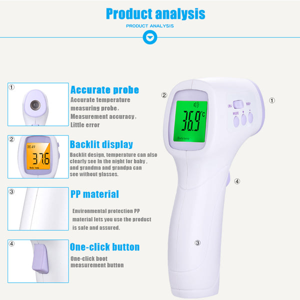 Guucy Infrared Digital Baby Thermometer Forehead Non-contact Infrared LCD Measure Thermometer electronic Adult Body Termometer