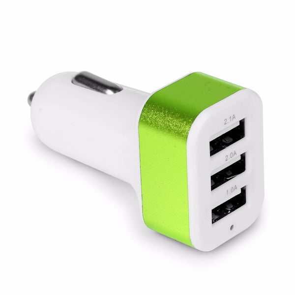 USB Car Charger 3 Port Phone Charger Adapter Socket 2A 2.1A 1A Car Styling USB Charger Universal  For Car-Styling