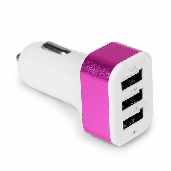 USB Car Charger 3 Port Phone Charger Adapter Socket 2A 2.1A 1A Car Styling USB Charger Universal  For Car-Styling