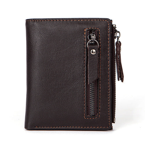 MVA Men Wallets Male Purse Genuine Leather Wallet with Coin Pocket Zipper Short Credit Card Holder Wallets Men Leather Wallet