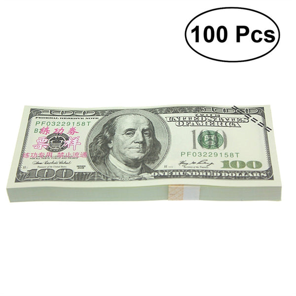 100PCS $100 Dollar Copy Money Fake Money Props Money for Movie TV Videos