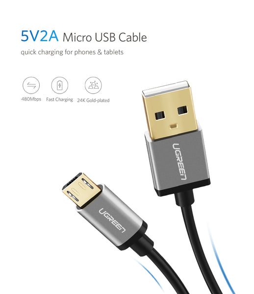 Ugreen Micro USB Cable Fast Charging USB Data Cable Android Microusb Charger Cable for Samsung Xiaomi Tablet Mobile Phone Cables