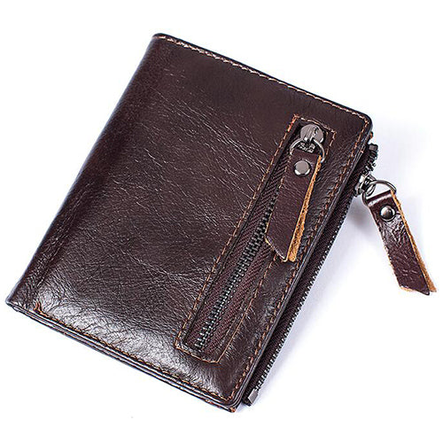 MVA Men Wallets Male Purse Genuine Leather Wallet with Coin Pocket Zipper Short Credit Card Holder Wallets Men Leather Wallet