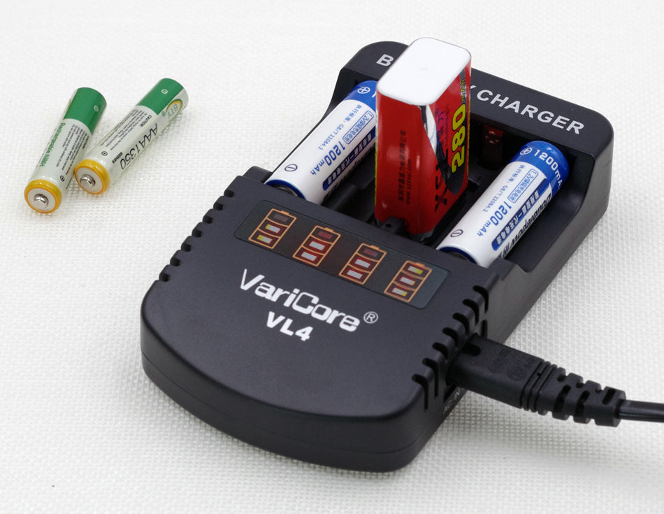 2017 NEW Varicore VL4 Ni-MH charger 1.2V 1.48V 1.5V 9V Ni-MH AA / AAA Battery smart Charger