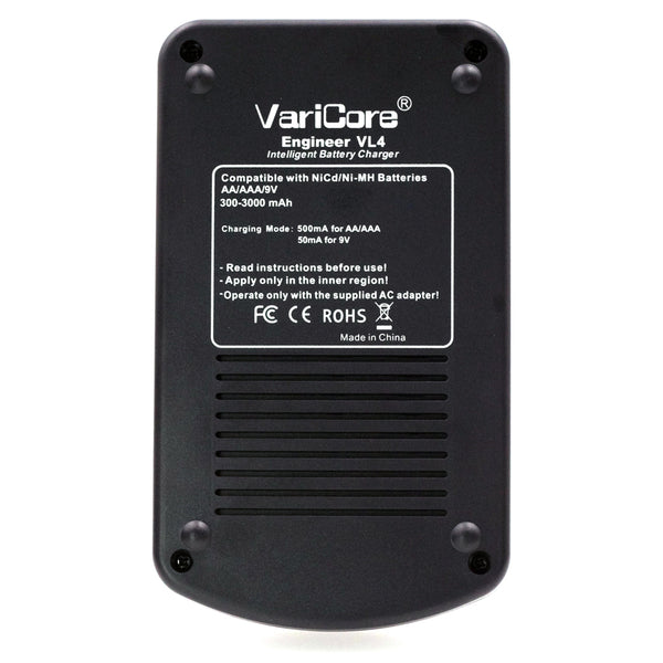 2017 NEW Varicore VL4 Ni-MH charger 1.2V 1.48V 1.5V 9V Ni-MH AA / AAA Battery smart Charger