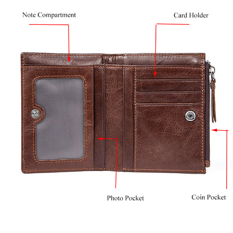 MVA Men Wallets Male Purse Genuine Leather Wallet with Coin Pocket Zipper Short Credit Card Holder Wallets Men Leather Wallet