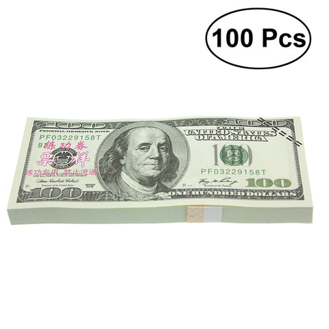 100PCS $100 Dollar Copy Money Fake Money Props Money for Movie TV Videos