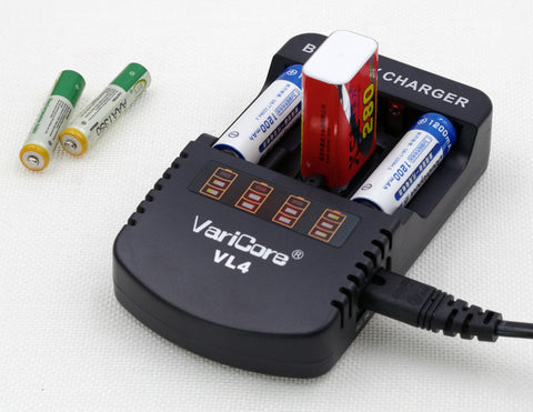 2017 NEW Varicore VL4 Ni-MH charger 1.2V 1.48V 1.5V 9V Ni-MH AA / AAA Battery smart Charger